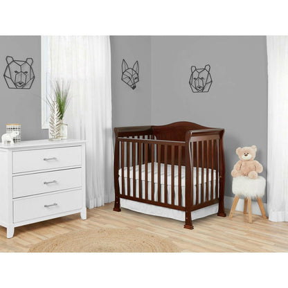Solid Wood 3-in-1 Convertible Baby Crib Toddler Bed Daybed in Dark Brown Finish - FurniFindUSA