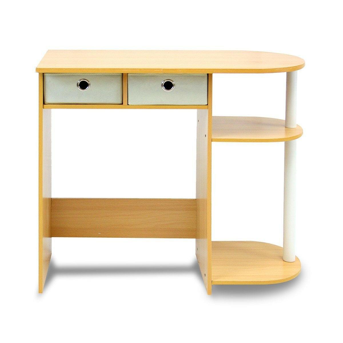 Home Office Laptop Computer Desk Table in Beech Ivory - FurniFindUSA