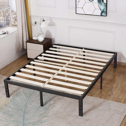 Full Heavy Duty Metal Platform Bed Frame with Wood Slats 3,500 lbs Weight Limit - FurniFindUSA