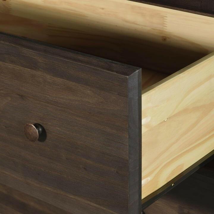 Farmhouse Solid Pine Wood 2 Drawer Nightstand in Espresso - FurniFindUSA