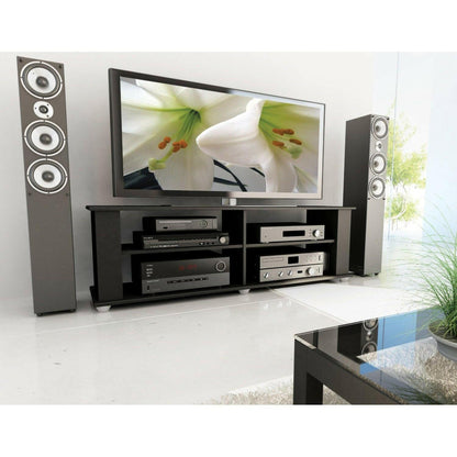 Modern Black TV Stand - Fits up to 68-inch TV - FurniFindUSA