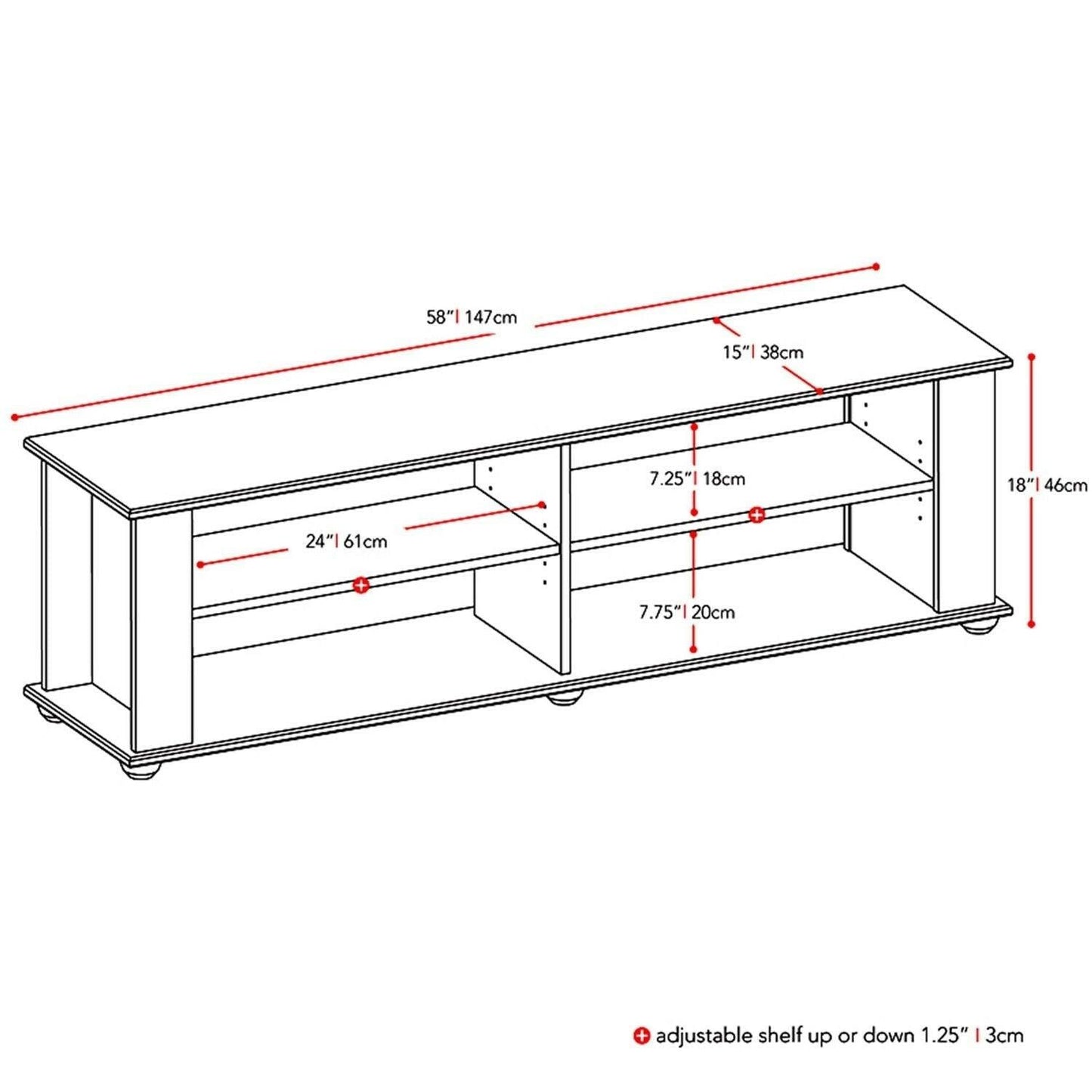 Modern Black TV Stand - Fits up to 68-inch TV - FurniFindUSA