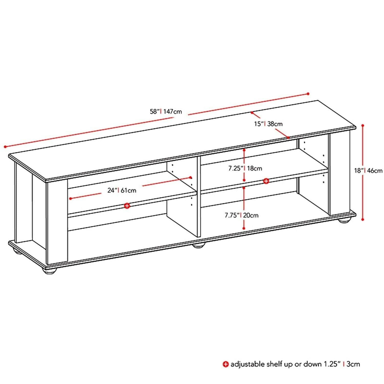 Modern Black TV Stand - Fits up to 68-inch TV - FurniFindUSA