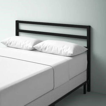 Full size Modern Headboard in Matte Black Metal Finish - FurniFindUSA