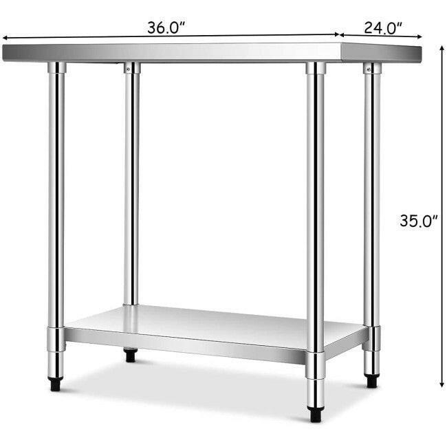 Commercial Kitchen Stainless Steel Work Table - FurniFindUSA