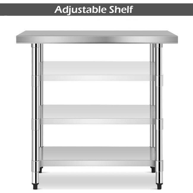 Commercial Kitchen Stainless Steel Work Table - FurniFindUSA