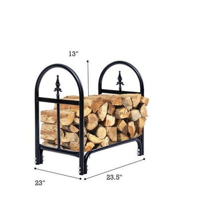 2 Ft. Small Indoor/Outdoor Heavy Duty Steel Firewood Storage Holder - FurniFindUSA