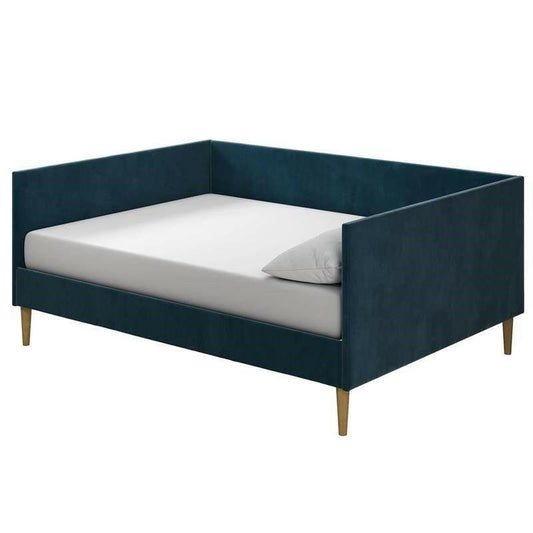 Full size Modern Navy Blue Upholstered Daybed - FurniFindUSA