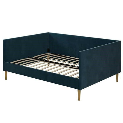 Full size Modern Navy Blue Upholstered Daybed - FurniFindUSA