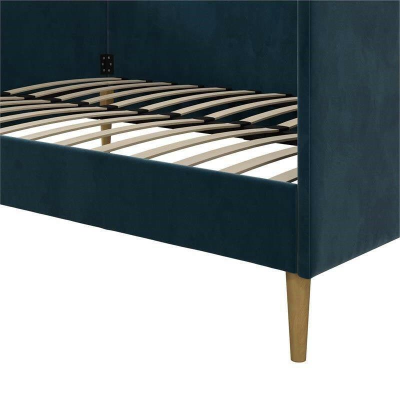 Full size Modern Navy Blue Upholstered Daybed - FurniFindUSA