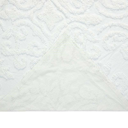 Full Size 100-Percent Cotton Chenille 3-Piece Coverlet Bedspread Set in White - FurniFindUSA