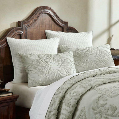 Full Size 100-Percent Cotton Chenille 3-Piece Coverlet Bedspread Set in Sage - FurniFindUSA