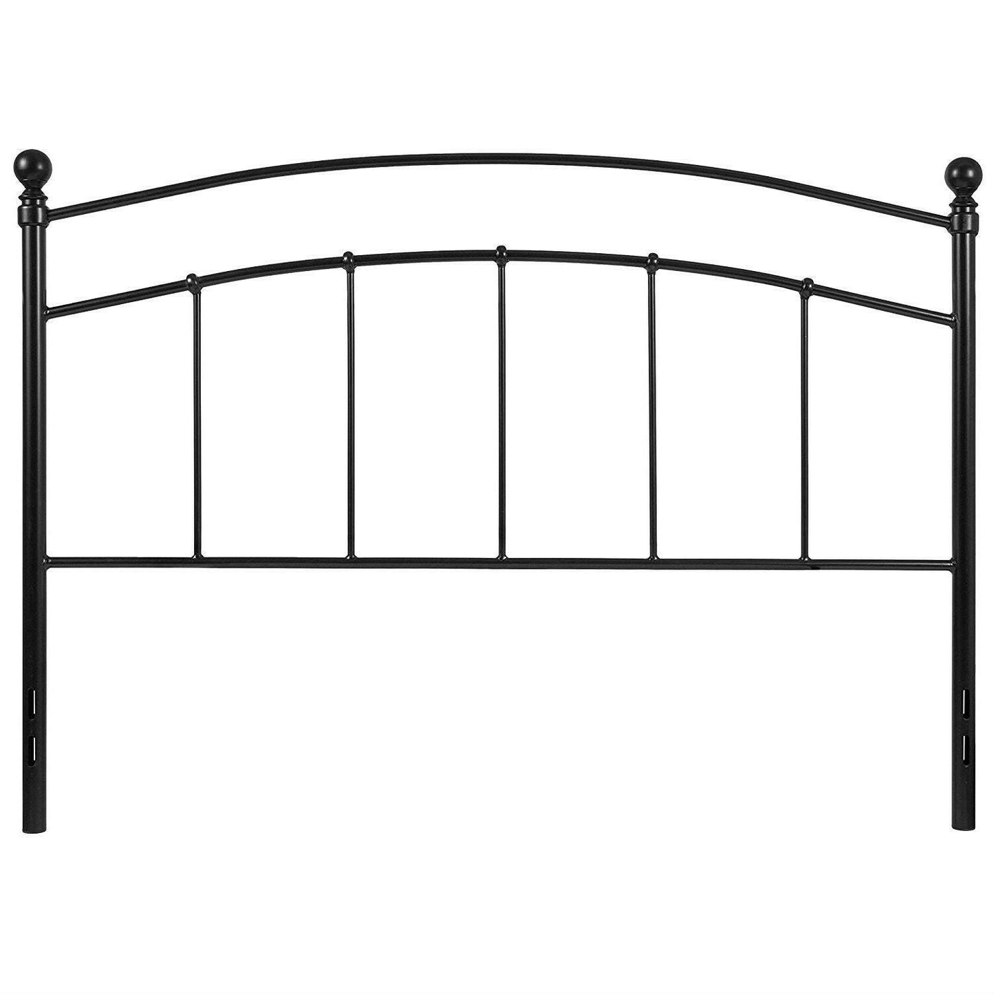 King size Contemporary Classic Headboard in Black Metal Finish - FurniFindUSA