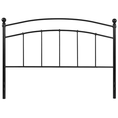 King size Contemporary Classic Headboard in Black Metal Finish - FurniFindUSA