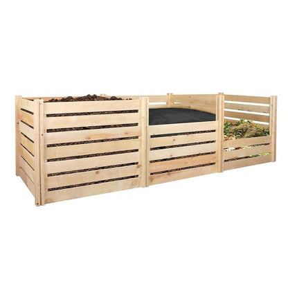 Outdoor 174-Gallon Wooden Compost Bin made from Eco-Friendly Cedar Wood - FurniFindUSA