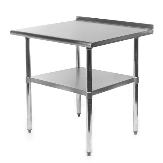 Heavy Duty 30 x 24 inch Stainless Steel Restaurant Kitchen Prep Work Table with Backsplash - FurniFindUSA