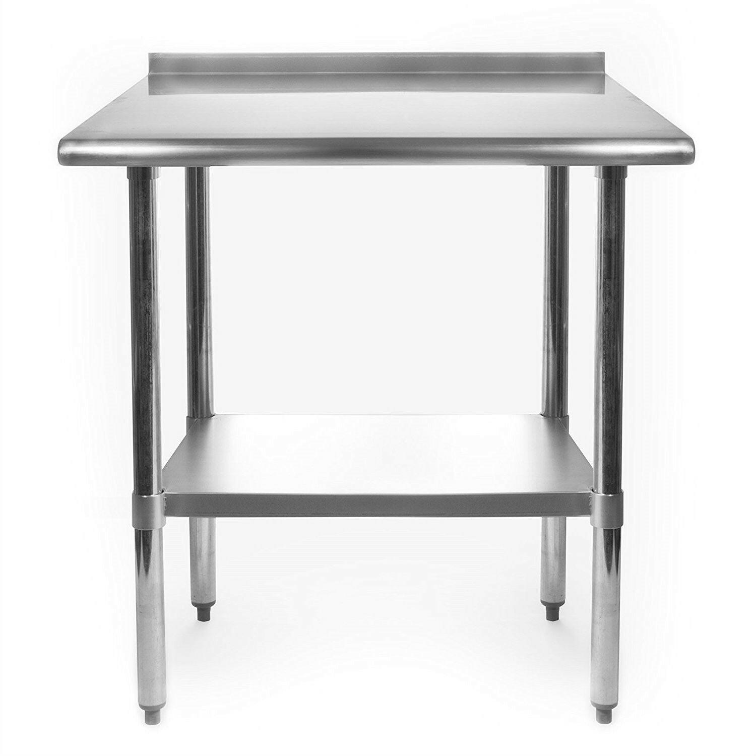 Heavy Duty 30 x 24 inch Stainless Steel Restaurant Kitchen Prep Work Table with Backsplash - FurniFindUSA