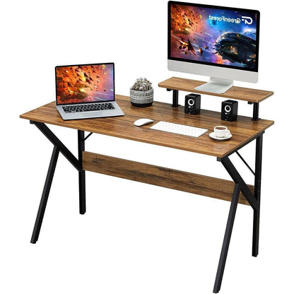 Modern 47-inch Home Office Laptop Computer Desk with Moveable Top Shelf - FurniFindUSA
