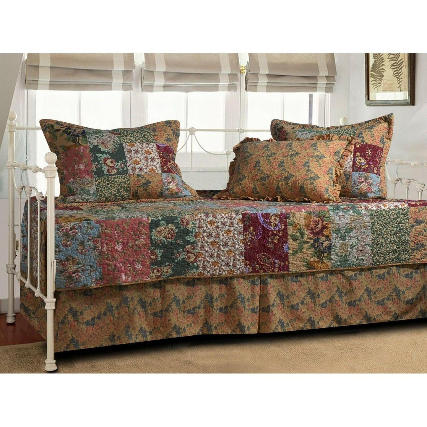 Floral 5-Piece Daybed Ensemble Bedding Set - FurniFindUSA