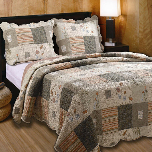 King size Southwest Floral Quilt Set with Shams 100% Cotton - FurniFindUSA