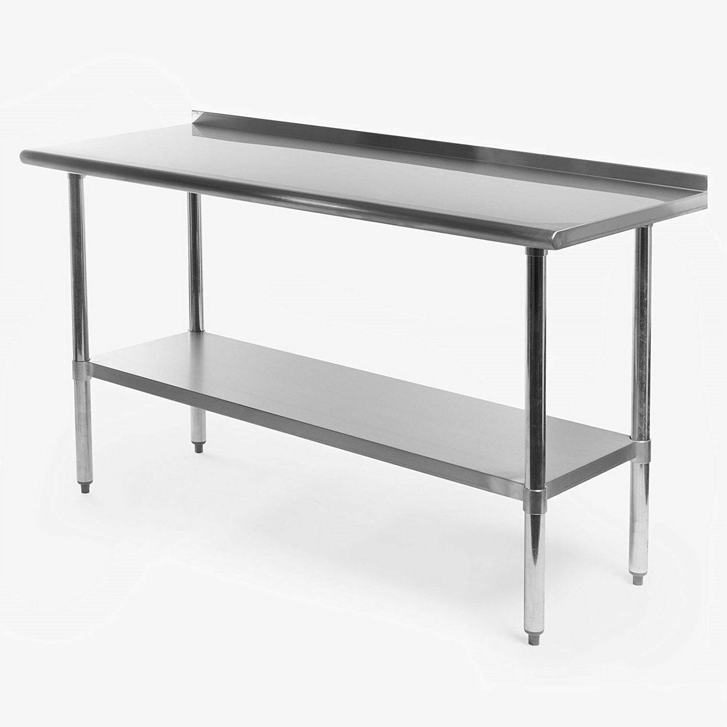 Stainless Steel 60 x 24 inch Heavy Duty NSF Certified Work Bench Prep Table with Backsplash - FurniFindUSA