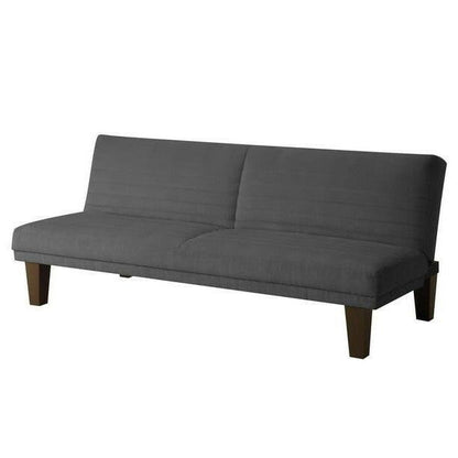 Grey Modern Upholstered Microfiber Adjustable Futon Sleeper Sofa - FurniFindUSA