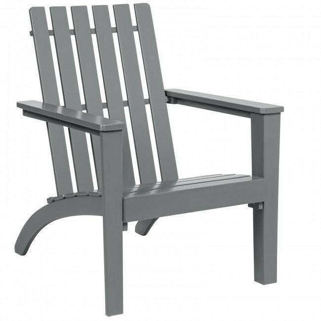 Indoor/Outdoor Acacia Wood Adirondack Lounge Armchair - Grey - FurniFindUSA