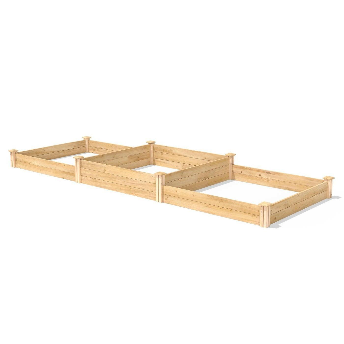 Farmhouse Cedar Wood Raised Garden Bed 4 ft x 12 ft - Made in USA - FurniFindUSA