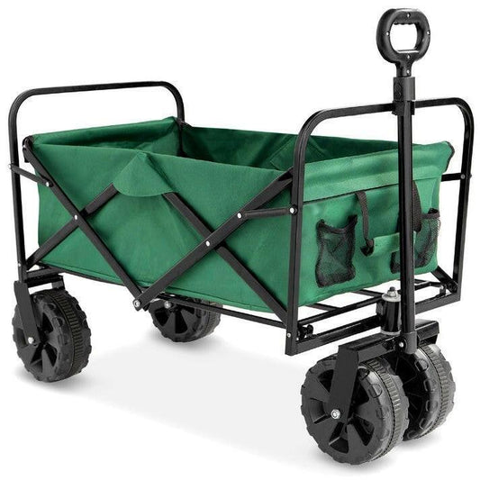 Green Heavy Duty Collapsible Multipurpose Indoor/Outdoor Utility Garden Cart - FurniFindUSA