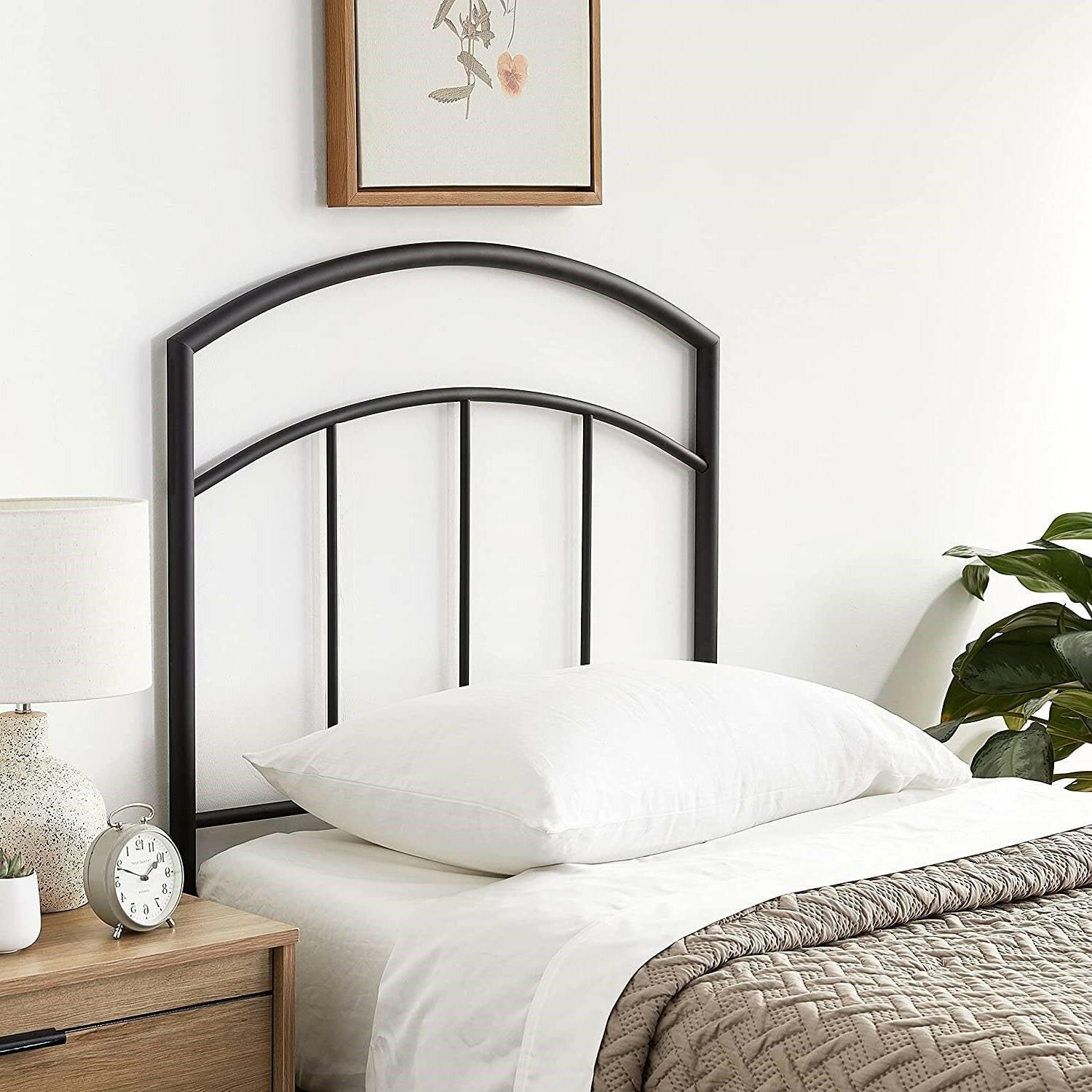 Twin size Transitional Headboard in Textured Black Metal Finish - FurniFindUSA