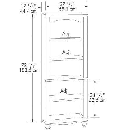 Elegant Display Shelf Bookcase with 5 Shelves in Antique White Wood Finish - FurniFindUSA