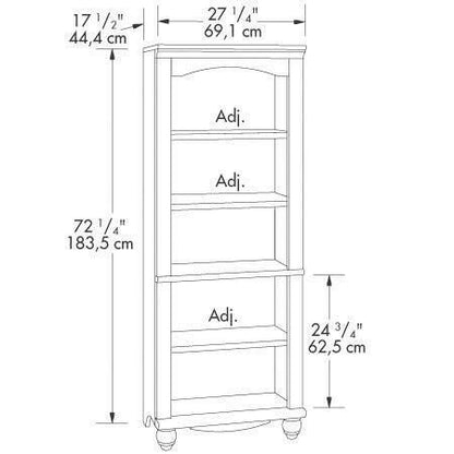 Elegant Display Shelf Bookcase with 5 Shelves in Antique White Wood Finish - FurniFindUSA