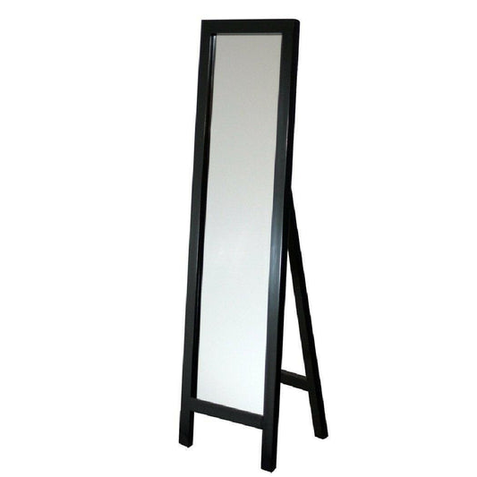 Contemporary Free-standing Floor Mirror in Espresso Wood Finish - FurniFindUSA