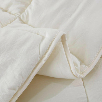 King Size Off White 3 Piece Microfiber Reversible Comforter Set - FurniFindUSA