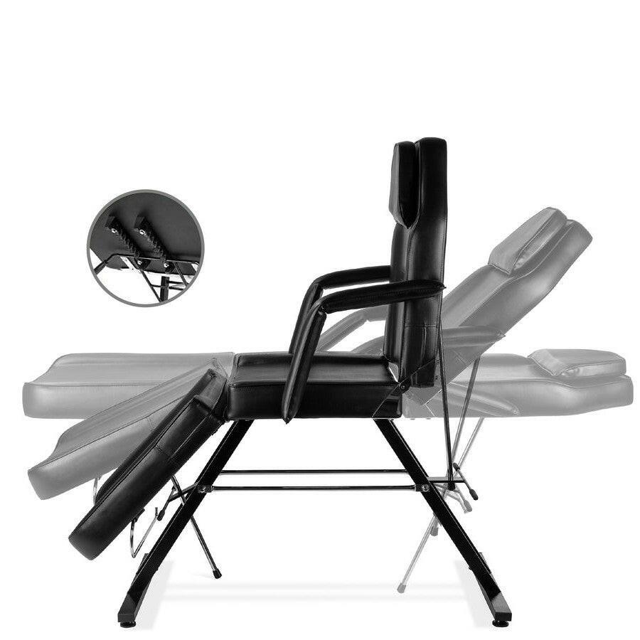 Black Adjustable Massage Bed Salon Chair w/ Hydraulic Stool - FurniFindUSA