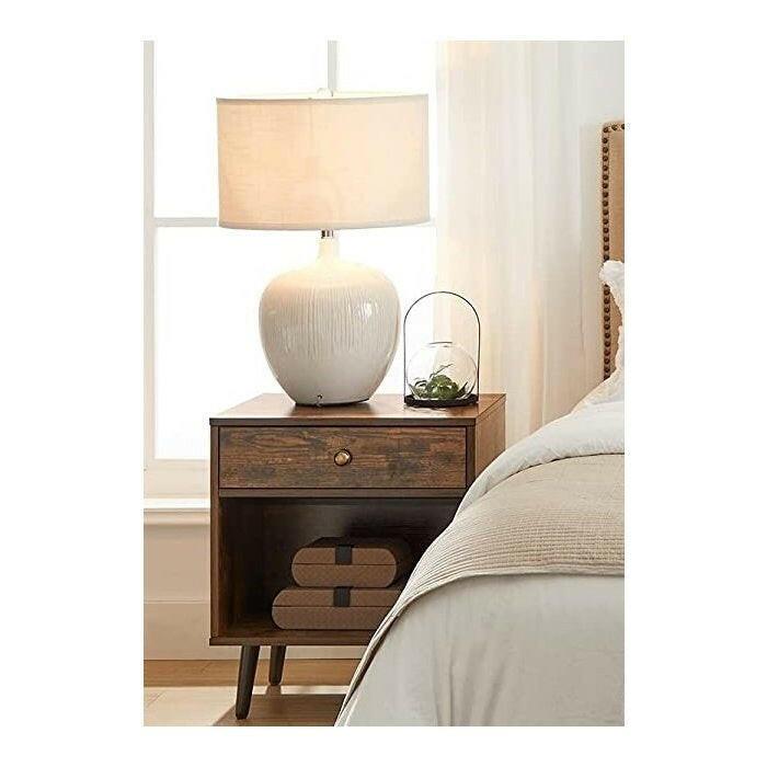 FarmHouse Retro Brown 1 Storage Drawer Nightstand - FurniFindUSA