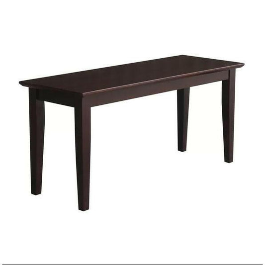 Solid Wood Entryway Accent Bench in Java Brown Finish - FurniFindUSA