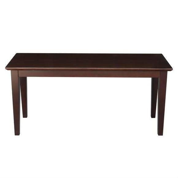 Solid Wood Entryway Accent Bench in Java Brown Finish - FurniFindUSA