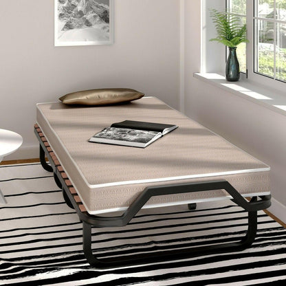 Rollaway Bed with Casters Wheels and Folding Memory Foam Mattress - FurniFindUSA