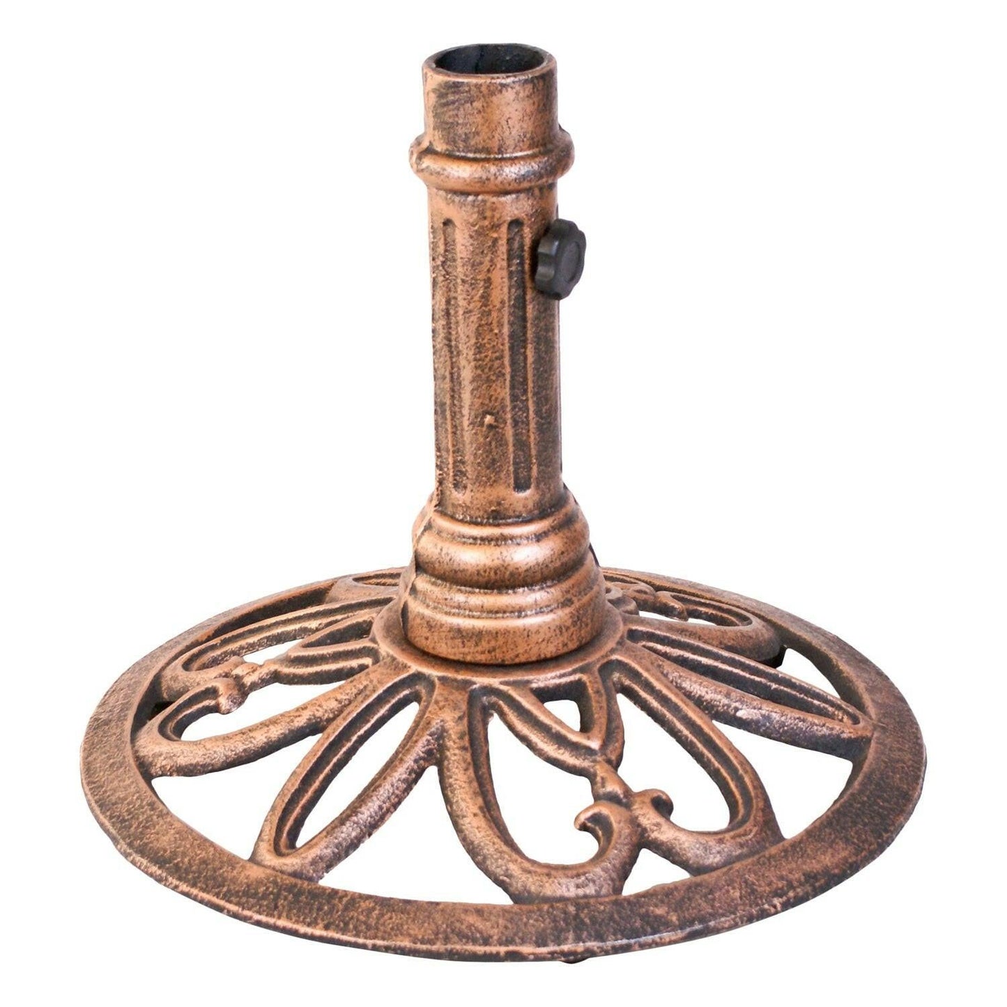 Bronze Finish Outdoor Cast Iron Patio Umbrella Base - FurniFindUSA