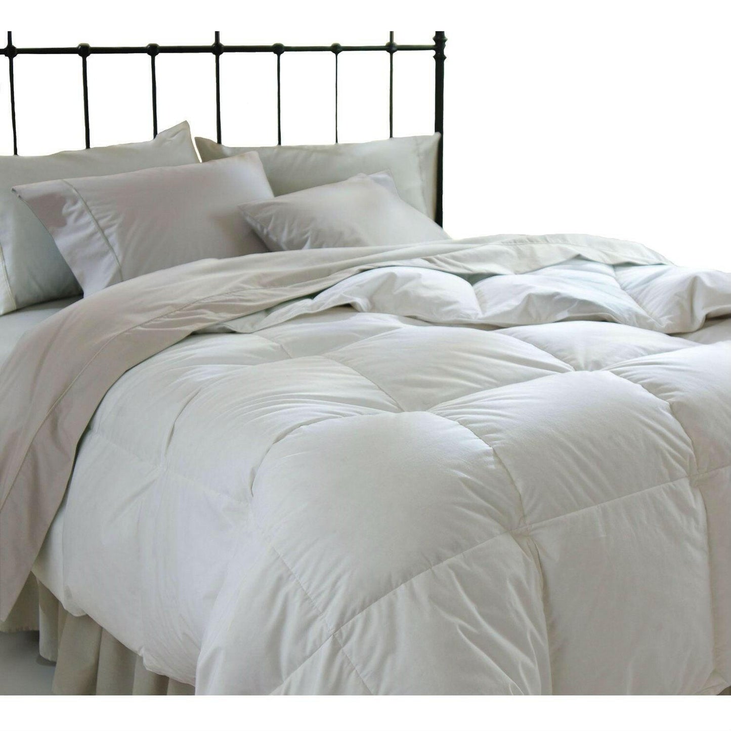 King size Down Alternative Comforter in White Microfiber - FurniFindUSA