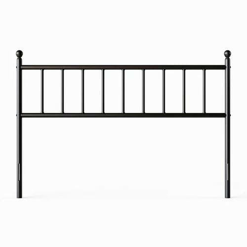 King size Traditional Farmhouse Headboard in Matte Black Metal Finish - FurniFindUSA