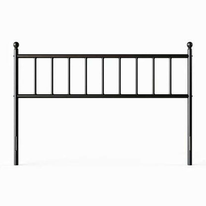 King size Traditional Farmhouse Headboard in Matte Black Metal Finish - FurniFindUSA