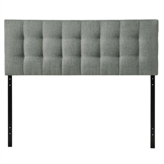 King size Grey Fabric Modern Button-Tufted Upholstered Headboard - FurniFindUSA