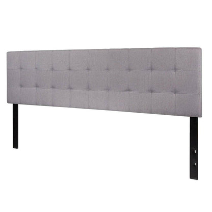 King size Modern Light Grey Fabric Upholstered Panel Headboard - FurniFindUSA