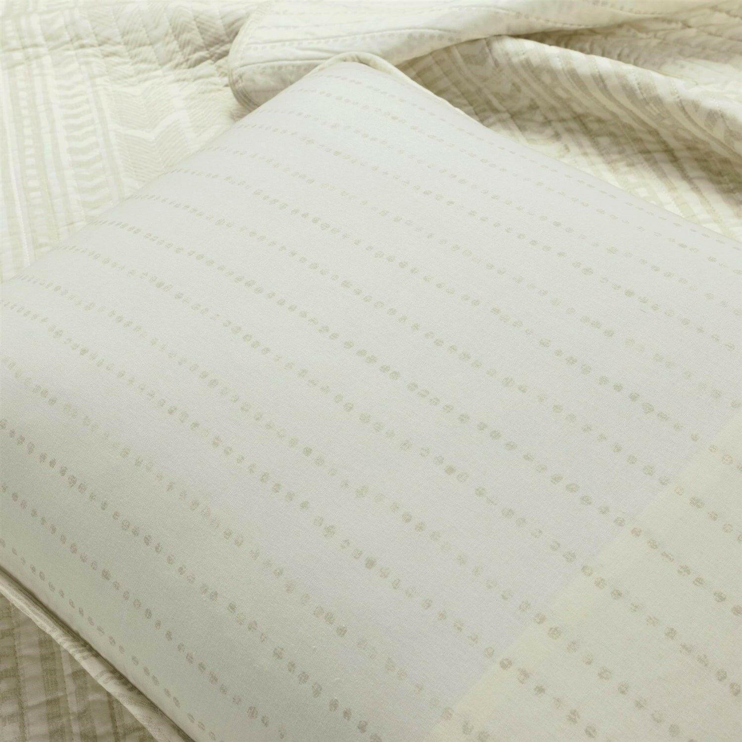 King size Scandinavian Chevron Ivory Reversible Cotton Quilt Set - FurniFindUSA