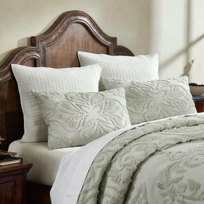 King Size 100-Percent Cotton Chenille 3-Piece Coverlet Bedspread Set in Sage - FurniFindUSA