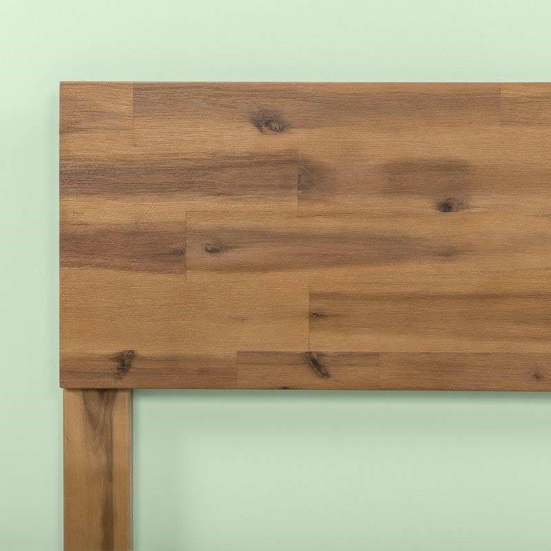 King size Modern Wood Platform Bed Frame with Headboard in Medium Brown - FurniFindUSA