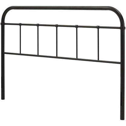 King size Vintage Dark Brown Metal Headboard with Rounded Corners - FurniFindUSA