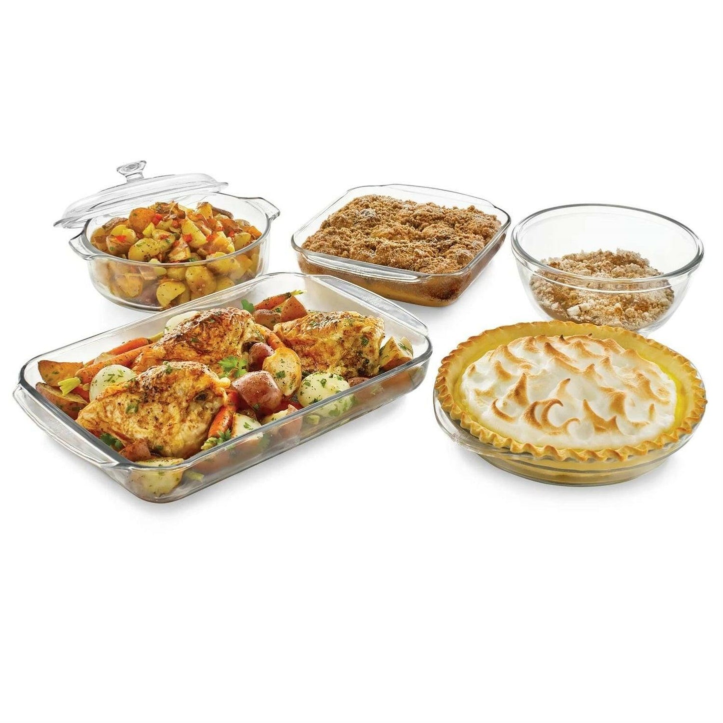 6-Piece Glass Bakeware Casserole Baking Dish Set - Microwave and Oven Safe - FurniFindUSA